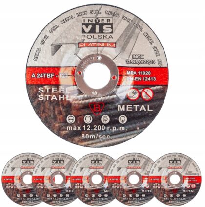 Zestaw tarcza do szlifowania metalu stali 125x6x22.23mm 5 sztuk INTER-VIS PL
