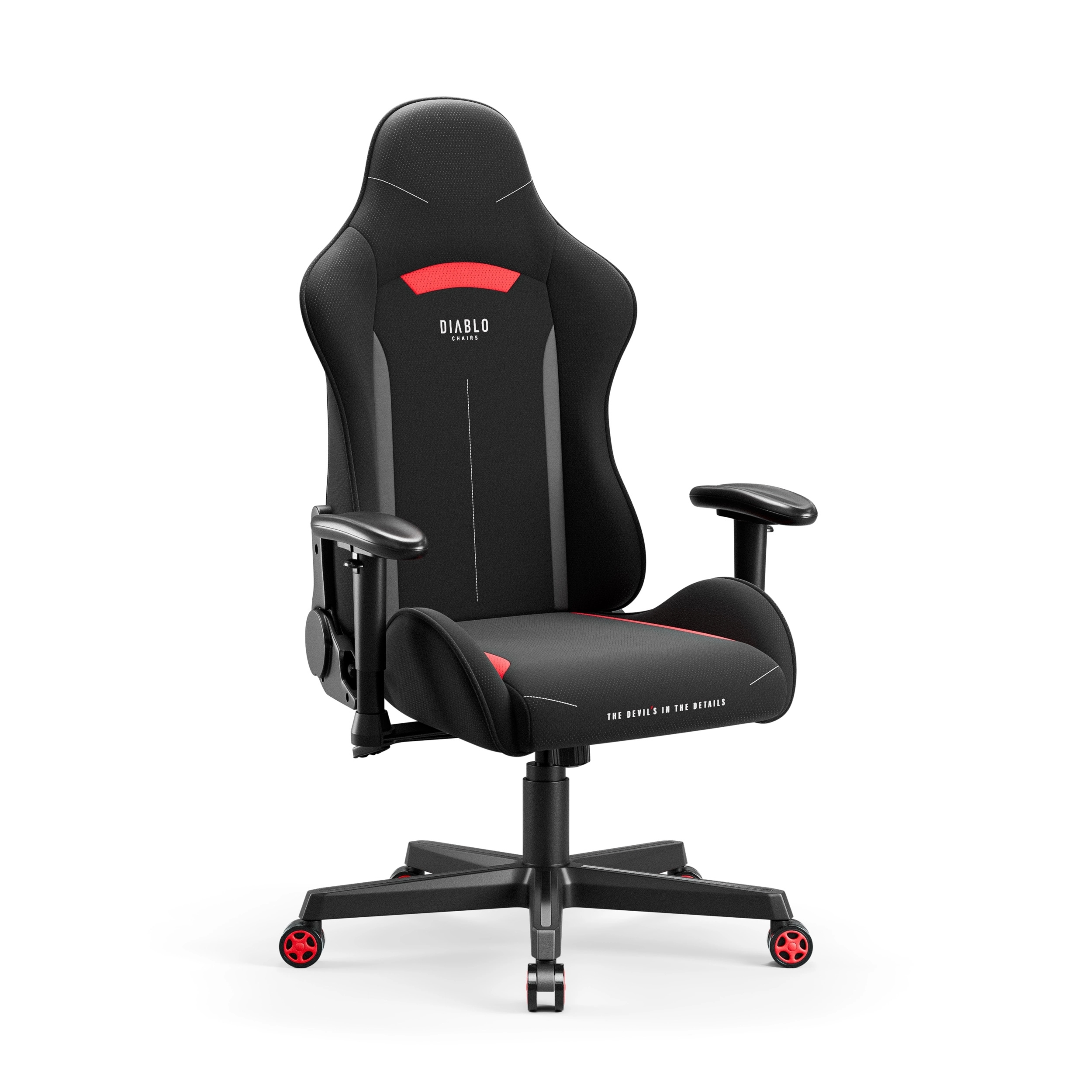Fotel gamingowy materiałowy czarno-czerwony: Diablo X-Starter
