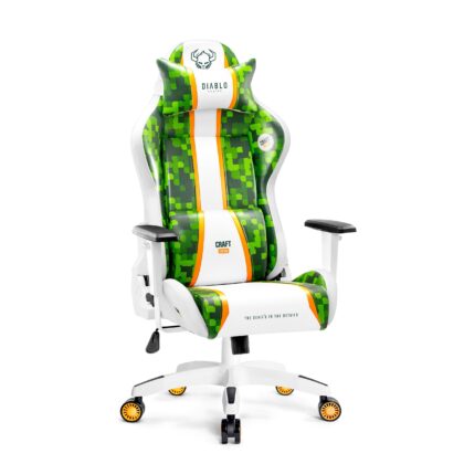 Fotel gamingowy Diablo X-One 2.0 Normal Size, Craft Edition, biało-zielony