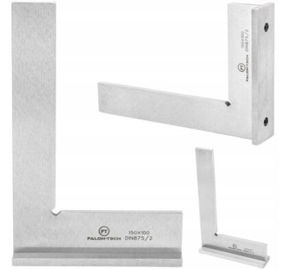 Kątownik ślusarski ze stopką 90° stalowy z podstawą płaski 150x100 mm FALON-TECH