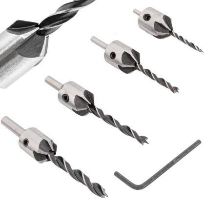 Wiertła do drewna z pogłębiaczem zestaw 3-6mm 4szt FALON-TECH