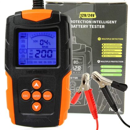 Cyfrowy tester do akumulatorów baterii uniwersalny LCD 3-200Ah 12V 24V MAR-POL