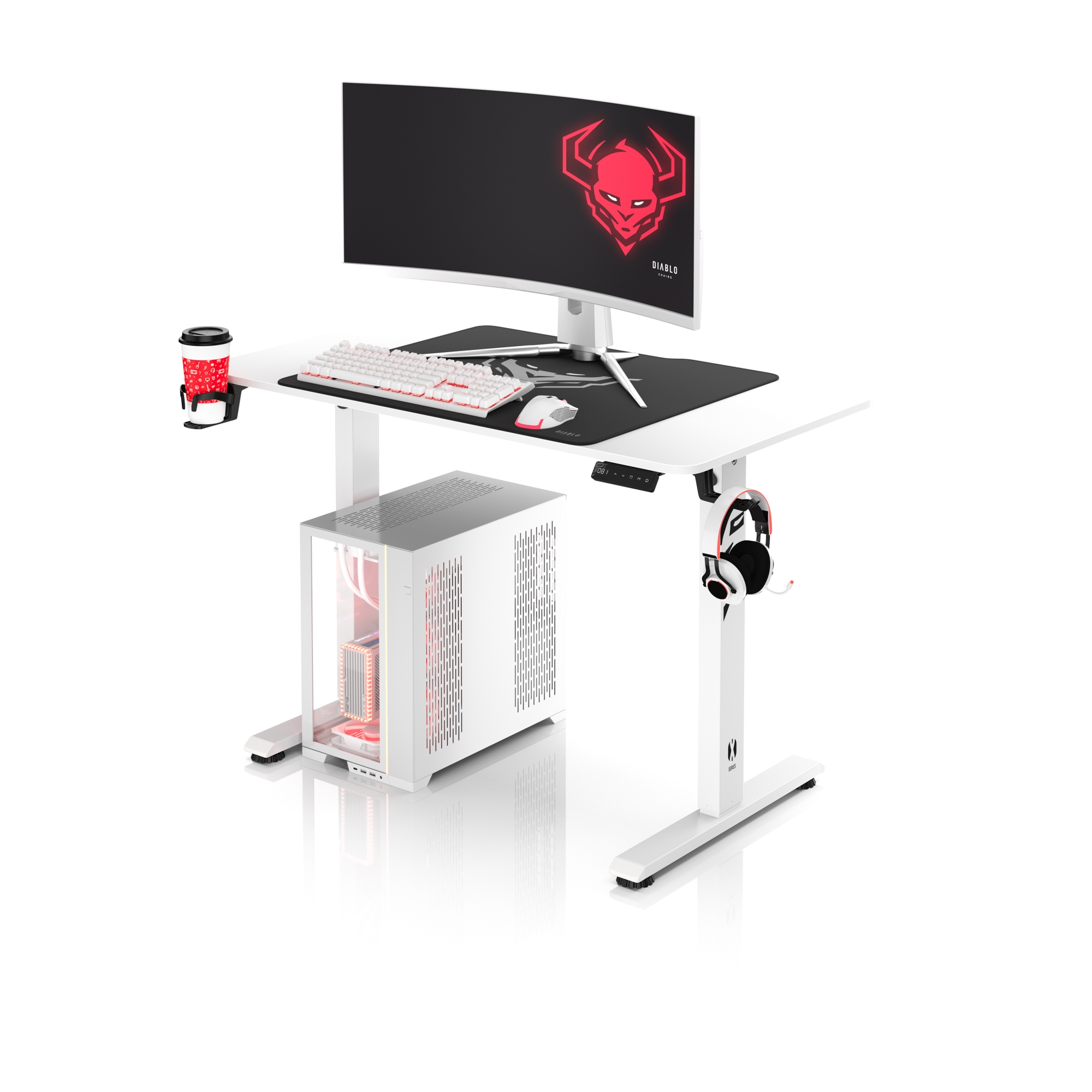 Biurko z regulacją wysokości Diablo X-Tensio 1100 białe
