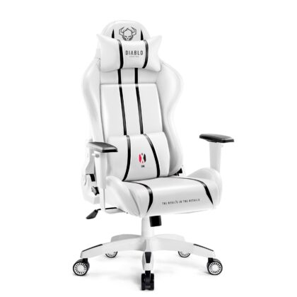 Fotel gamingowy Diablo X-One 2.0 King Size, biało-czarny