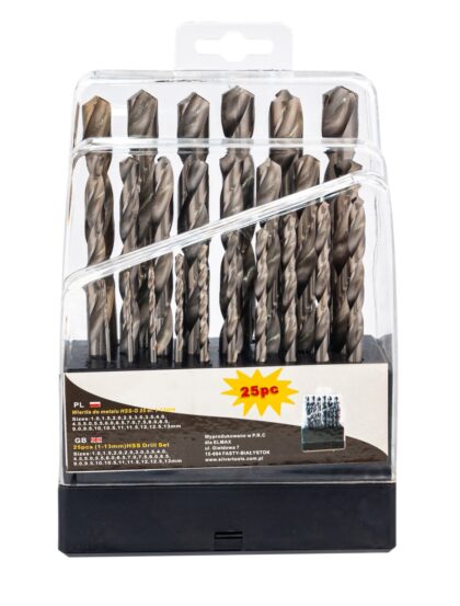 Wiertła do metalu 1-13 mm wiertło (zestaw 25szt) SILVER
