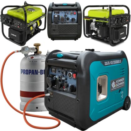 Agregat generator prądotwórczy benzynowo-gazowy inwerterowy rozruch KS5500iEG S + generator inwerterowy 2kW M82483