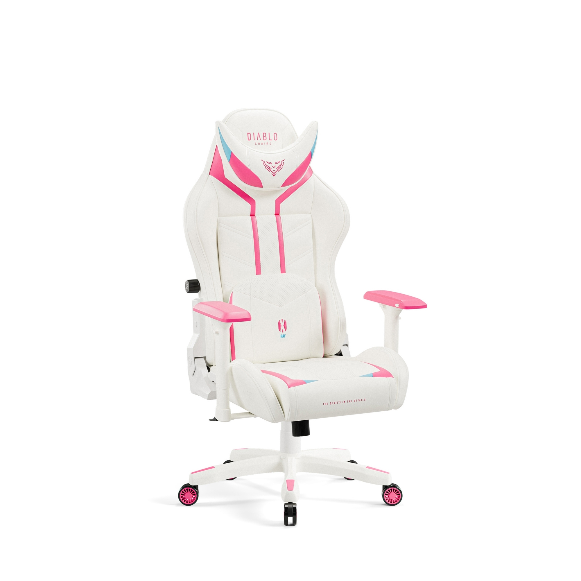 Fotel Gamingowy Diablo X-RAY 2.0 Small Size, biało-różowy