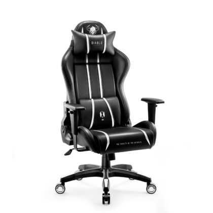 Fotel gamingowy Diablo X-One 2.0 Normal Size, czarno-biały