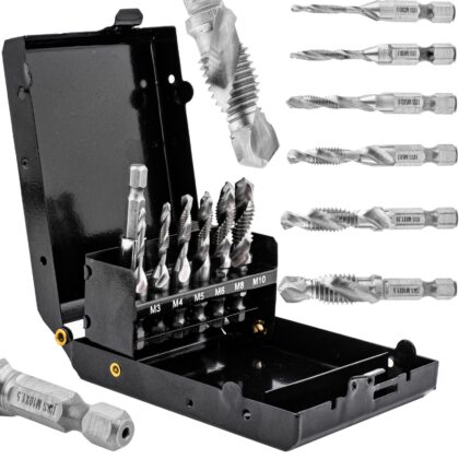 Zestaw wierteł gwintujących M3-M10 HSS 6szt SILVER