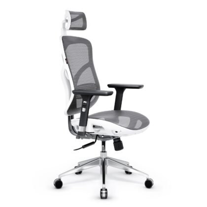 Fotel ergonomiczny Diablo V-Basic, biało-szary